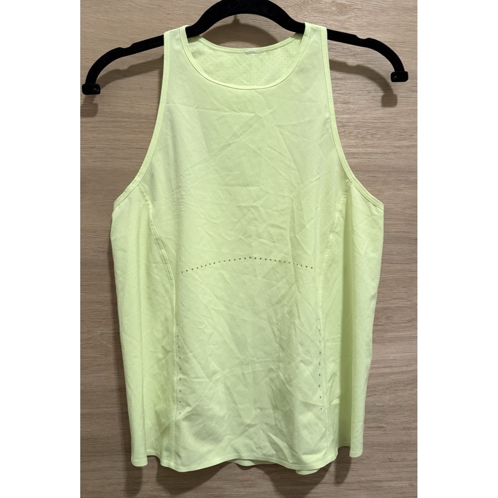 Lululemon Swift Ventilated Racerback Running Tank Bright Yellow Reflective Dots